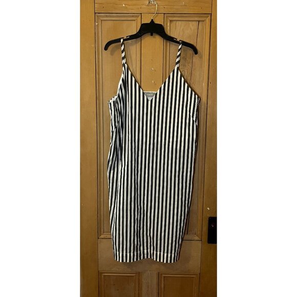 Everlane Womens Oreilles Striped 100% Cotton Shift Dress Size 14 White - Picture 4 of 11